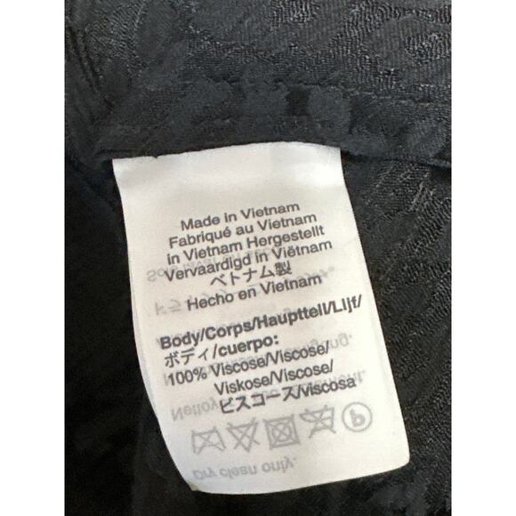 Madewell Black Leopard Jacquard Drawstring Flare Pencil Slip Midi Skirt Size 00 - Picture 5 of 5